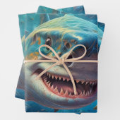 Großes Weiß Schwimmen im Meer Geschenkpapier Set (Beispiel)