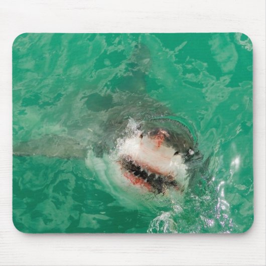 Großes Weiß Shark1 Mousepad (Vorne)