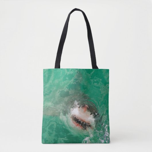 Großes Weiß Shark1 Tasche (Vorderseite)