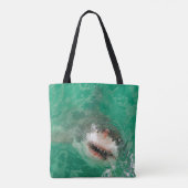 Großes Weiß Shark1 Tasche (Rückseite)