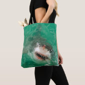 Großes Weiß Shark1 Tasche (Von Nahem)