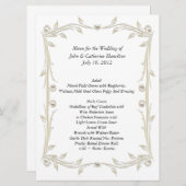 Großes Weiß und TAN-Hochzeits-Tabellen-Menü Menükarte (Vorne/Hinten)