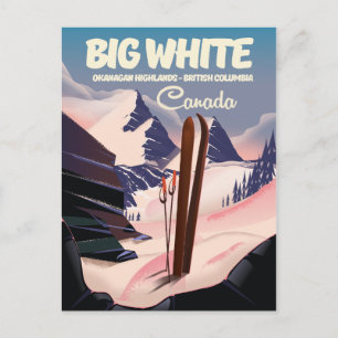 Großes Weißes British Columbia Kanada Skigebiet. Postkarte