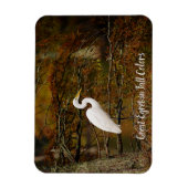 Großes Weißes Egret in Herbstfarben Flexible Magne Magnet (Vertikal)