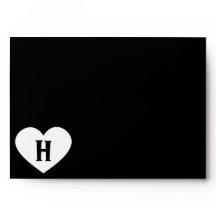 Großes weißes Herz-Monogramm u. schwarzer