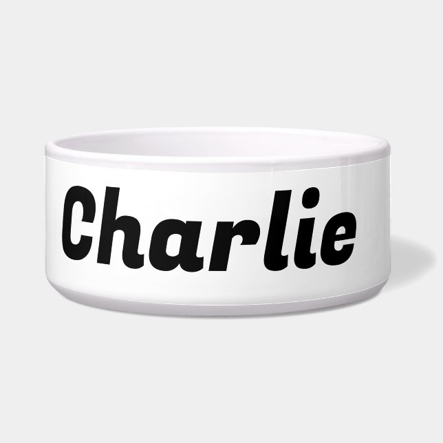 Großes, weißes Hundebütchen Napf (Vorderseite)