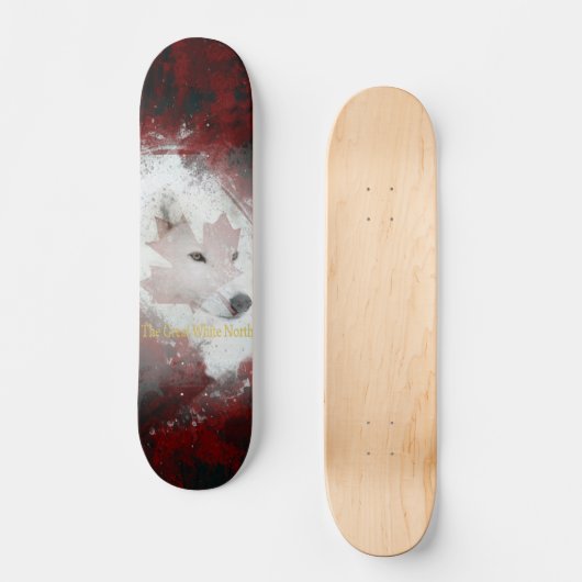 großes weißes Nordbeta Skateboard (Vorderseite)