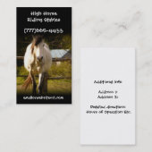 Großes weißes Pferd in ländliches Visitenkarte (Vorne/Hinten)