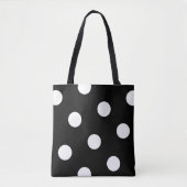 Grosses weißes Polka Dot-Muster - Farbschwarz Tasche (Vorderseite)