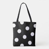 Grosses weißes Polka Dot-Muster - Farbschwarz Tasche (Rückseite)