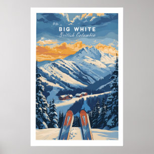 Großes Weißes Skiposter - British Columbia 1 Poster