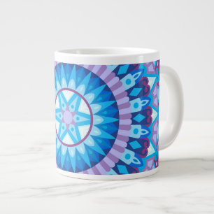 Großes Winter-Mandala Blaues Schneeflocken-Muster  Jumbo-Tasse