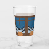 Großes Wintergetränkeglas Schneekugel Glas (Rückseite)
