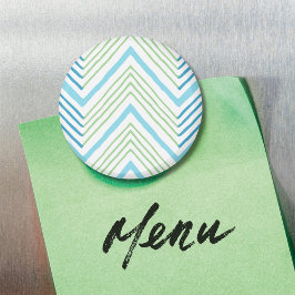 Großes Zag-Chevron in Grün und Aqua-Magnet Magnet