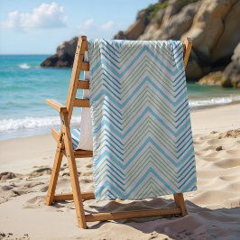 Großes Zag-Chevron in Grün und Aqua Strandtuch