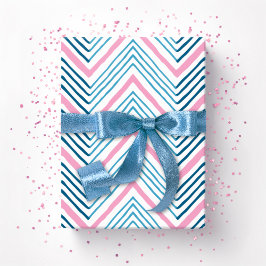 Großes Zag-Chevron in Rosa und Tief-Aqua Geschenkpapier