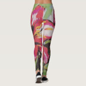 großes zeitgenössisches abstraktes Blumendesign Leggings (Rückseite)