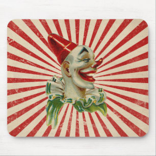 Großes Zelt Vintage Lachender Clown Mousepad