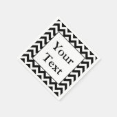 Grosses Zickzack Schwarz-Design mit benutzerdefini Serviette (Ecke)