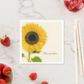 Grossfarbene Sonnenblume Rustikales Party Serviette (Beispiel)