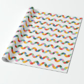 Grossfarbener Regenbogen-Karo Wavy Strip Pattern Geschenkpapier (Ungerollt)
