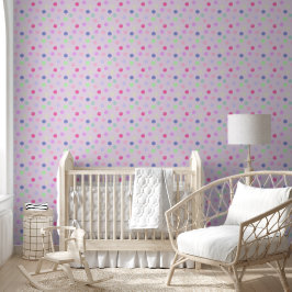 Großfarbige Polka Dots Design Tapete
