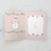 Großfeuerrosa Weihnachtsgrüße des Fotos Feiertagskarte (Innenseite)