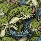 Großfisch-Illustration | Die Aufkleber