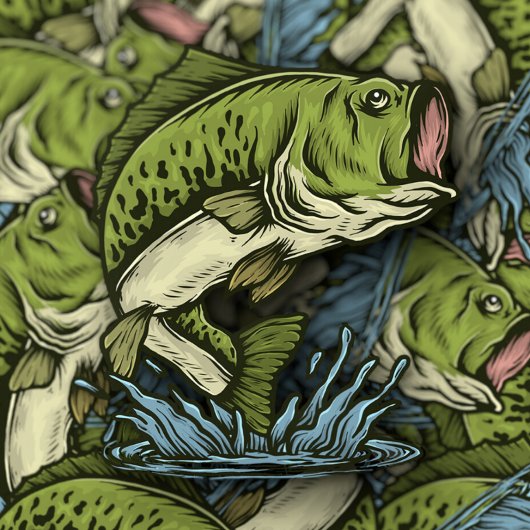Großfisch-Illustration | Die Aufkleber