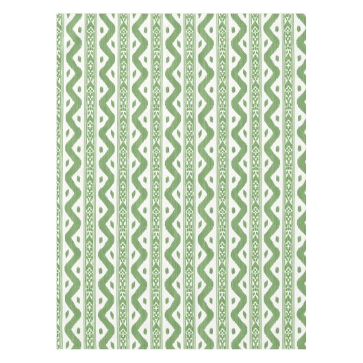 Großformat Apple Green Ikat Tischdecke (Vorderseite)