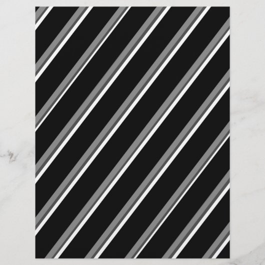 Großformat Schwarz-Weiß-Diagonal-Streifen Scrapboo Flyer (Vorne)
