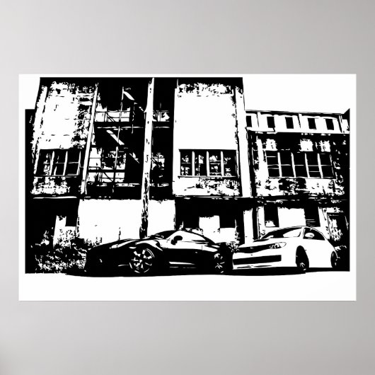 Großformat - Skyline mit WRX Impreza Subbie Poster (Vorne)