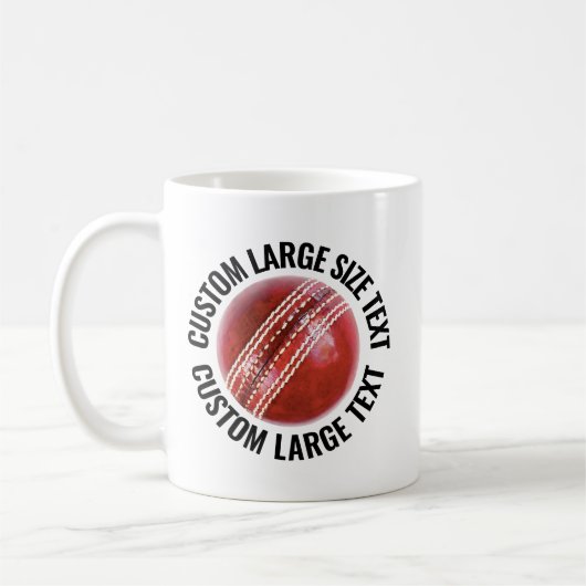 Großformat-Text 325ml personalisierter Kricket-Mug Kaffeetasse (Links)