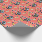 Großformatdruck Korallen und Gelb-Pisley Geschenkpapier (Ecke)