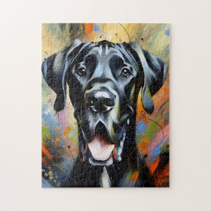 Großformatige Dogge Acryl-Kunst Druck Hunde-Liebha Puzzle