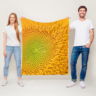Großformatige gelbe Sonnenblumen-Mittelbild-Druck Fleecedecke