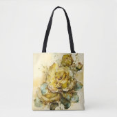 Großformatige gelbe und goldene Rosen Tasche (Vorderseite)