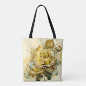 Großformatige gelbe und goldene Rosen Tasche (Rückseite)