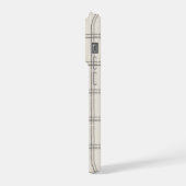 Großformatige Holzkohle-Fensterpaneel-Karomuster iPhone Hülle (Linke Seite)