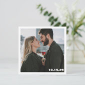 Großformatige moderne minimalistische Hochzeitsfot Save The Date (Stehend Vorderseite)