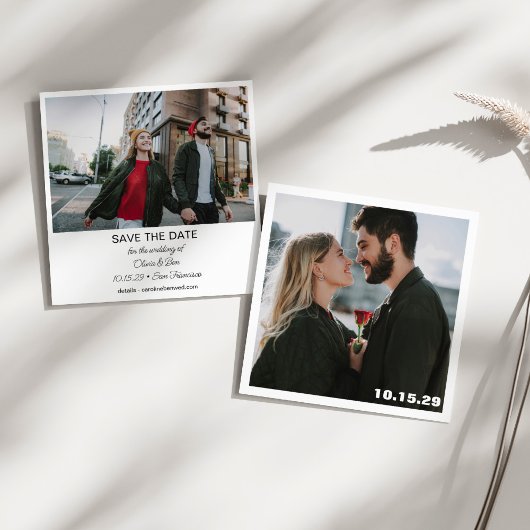 Großformatige moderne minimalistische Hochzeitsfot Save The Date