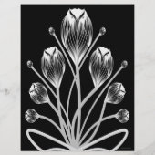 Großformatige Schwarz-Weiß-Tulpen-Eulenspray-Hide- Flyer (Hinten)