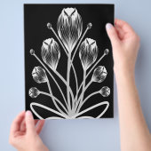 Großformatige Schwarz-Weiß-Tulpen-Eulenspray-Hide- Flyer (Hand)
