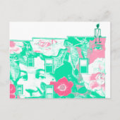 großformatige Wandkunst auf Backstein-Gebäude Postkarte (Vorderseite)