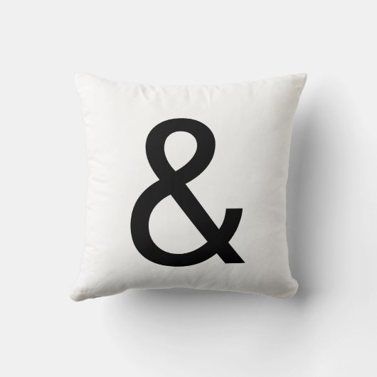 Großformatiger, feiner Text in Schwarzweiß Kissen (Rückseite)