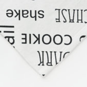 Großformatiger Knochen und Wort-Wolke Schwarzweiss Fleecedecke (Ecke)