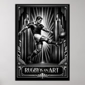 Großformatiger Rugby-Kunstprint im Deco-Stil Poster (Vorne)