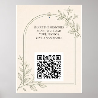 Großformatiges botanisches Hochzeitsfoto-Sharing-Q Poster
