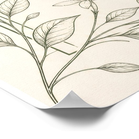 Großformatiges botanisches Hochzeitsprogramm-Schil Poster (Ecke)