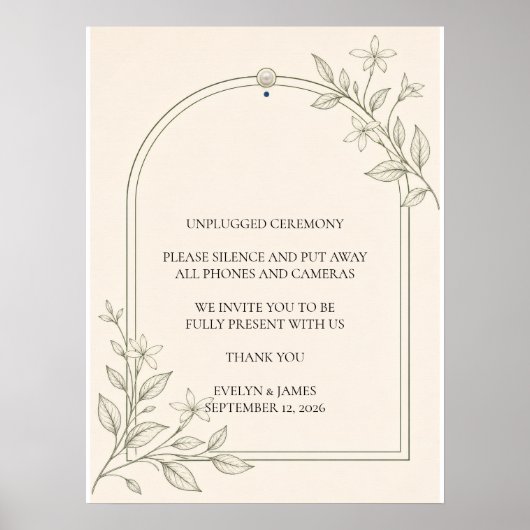 Großformatiges Olive-Botanical-Unplugged-Schild Poster (Vorne)